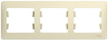 Рамка горизонтальная Systeme Electric Glossa 3-м. бежевый картинка